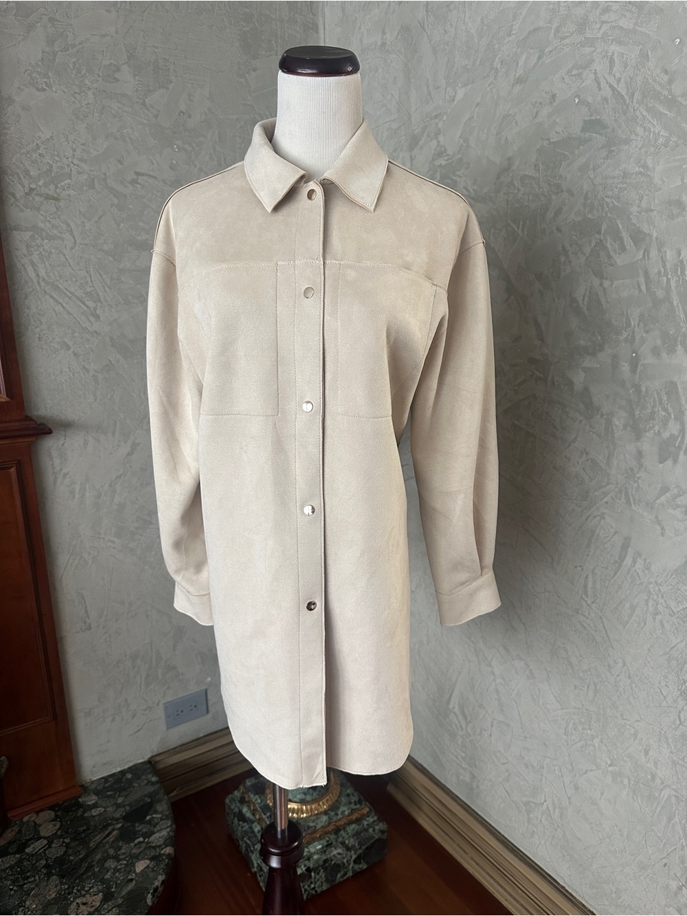TRUTH by Republic Faux Suede Oversized Shirt Jacket (Shacket)